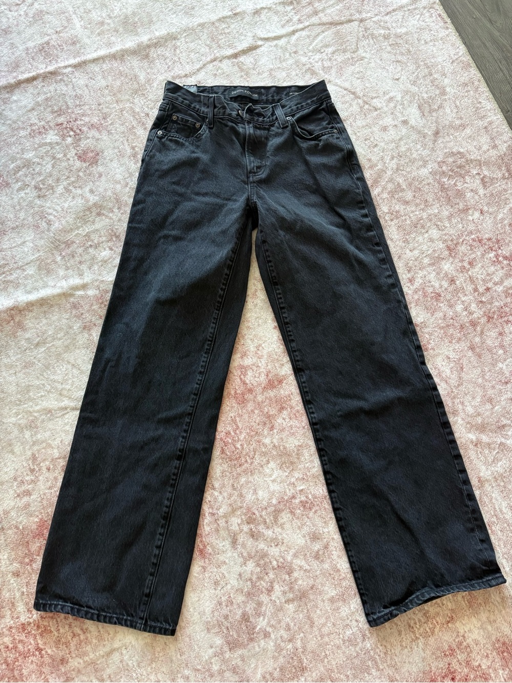 Aritzia Black Wide-Leg High-Rise Jeans